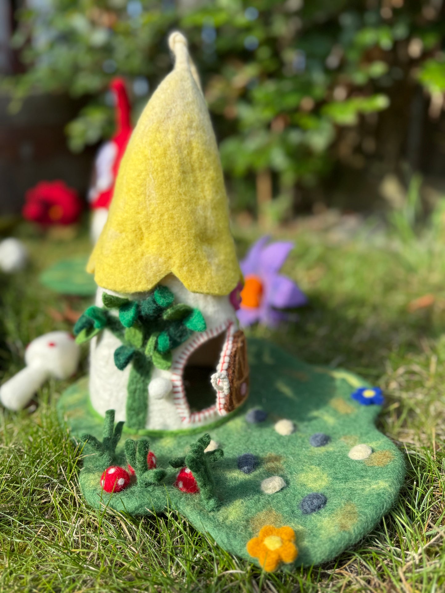 Yellow whimsical fairy house