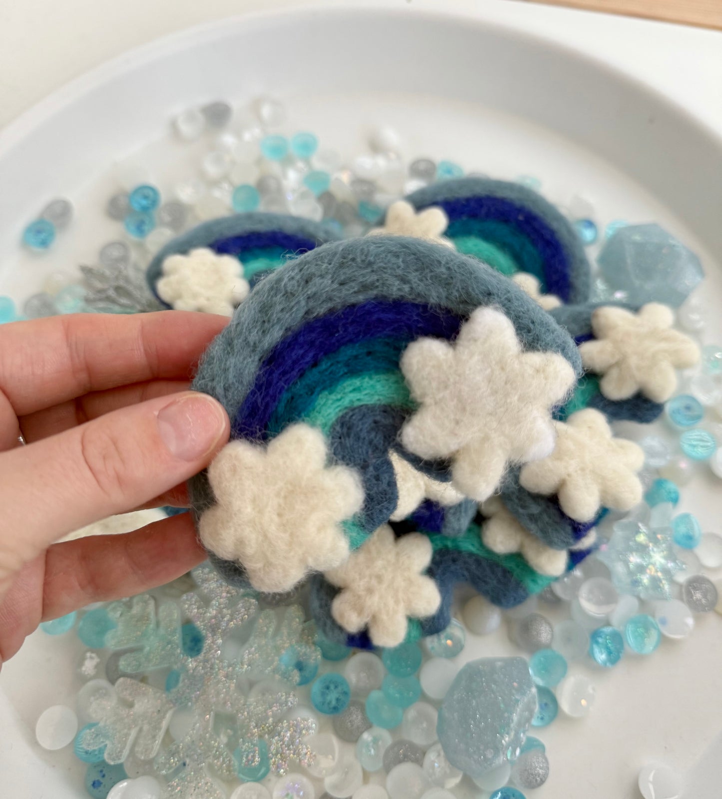 Winter felt rainbow