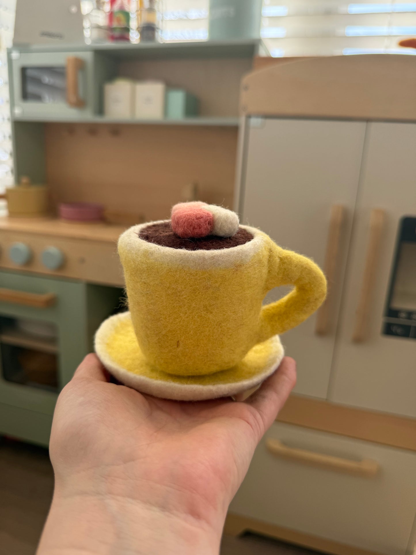 Felt Hot chocolate cup set with marshmallows