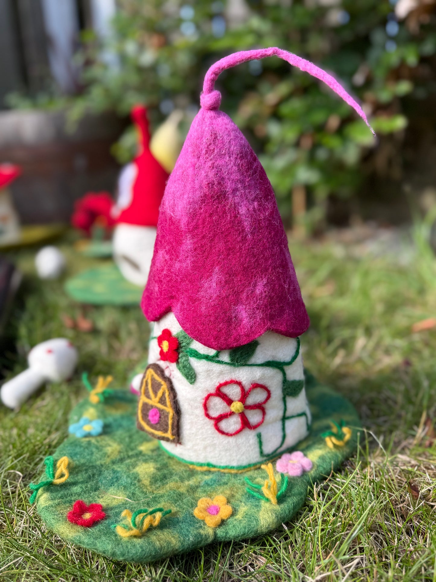 Pink whimsical fairy house