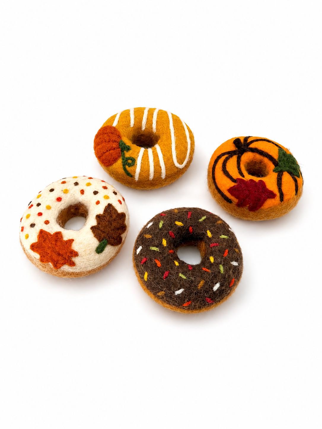 Felt autumn pumpkin donut