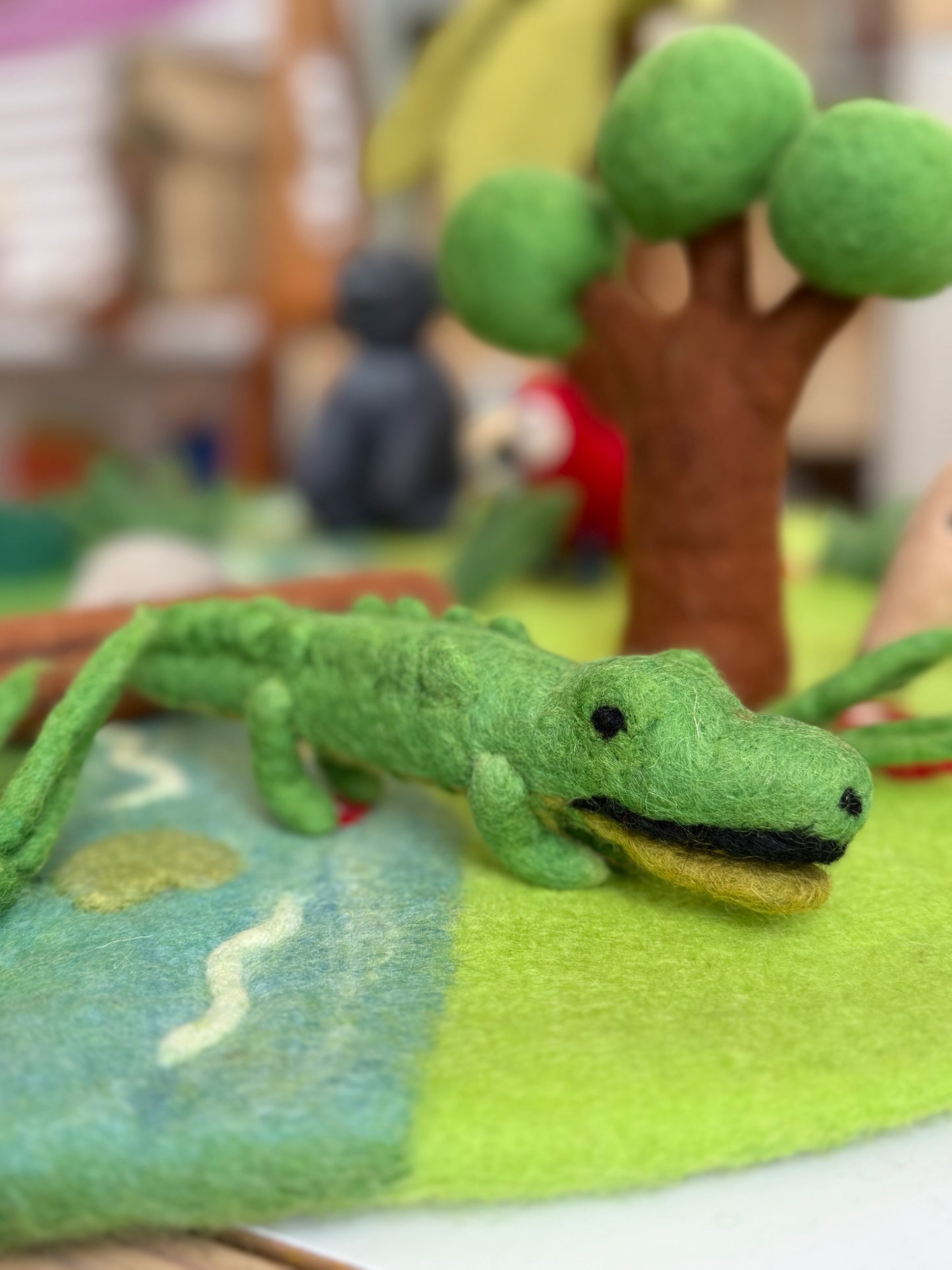 Felt crocodile jungle animal