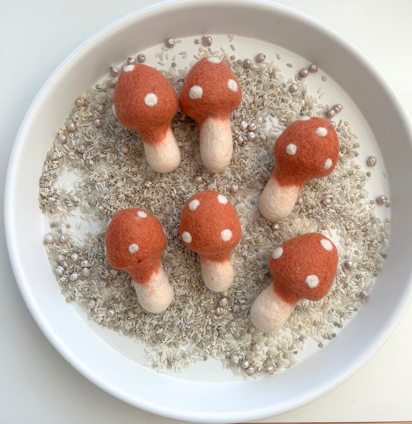 Felt toadstool loose parts