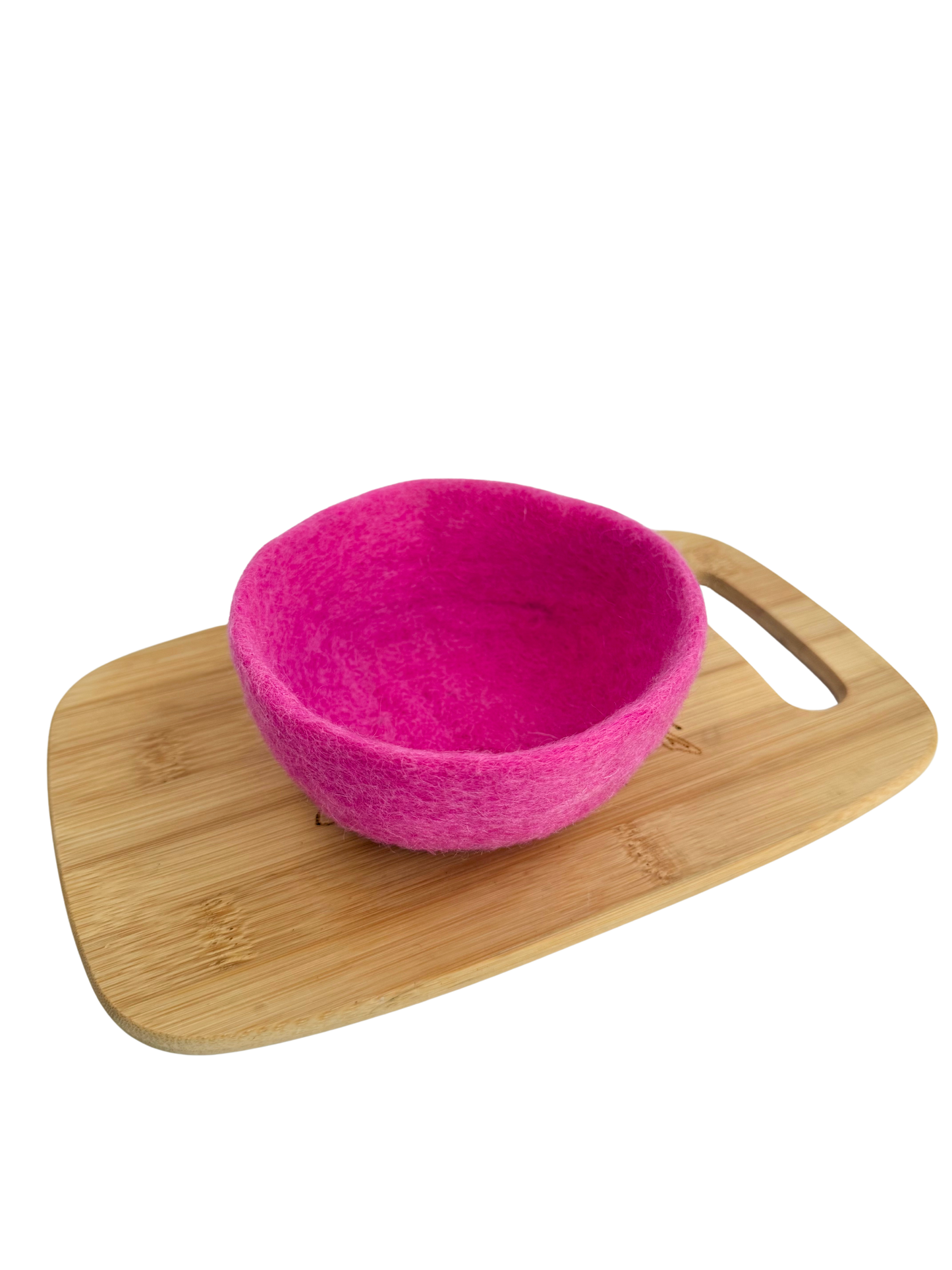 Felt strawberries in a bowl