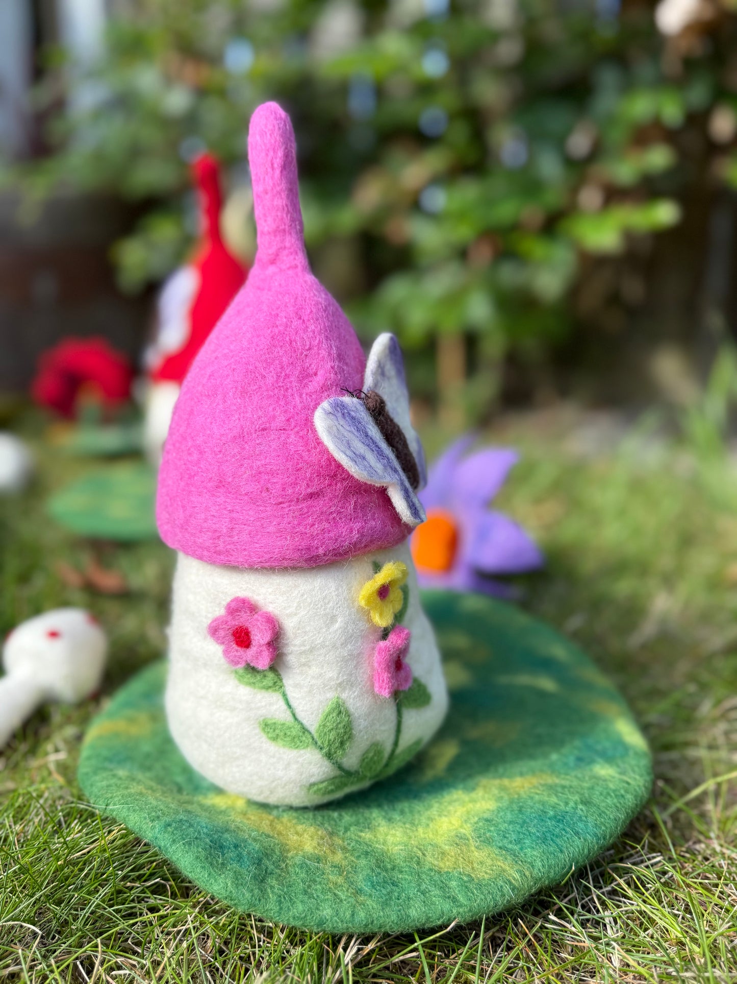 Pink butterfly Fairy house