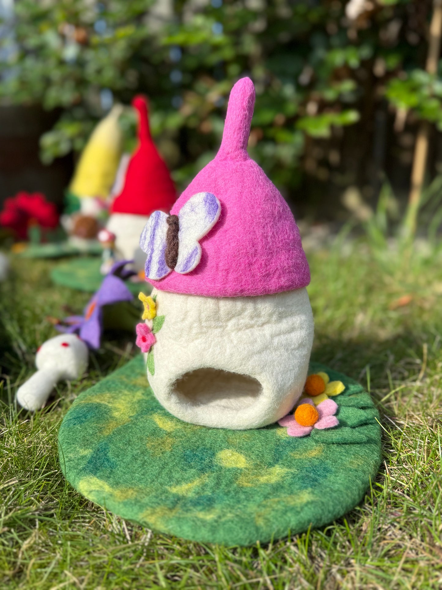 Pink butterfly Fairy house