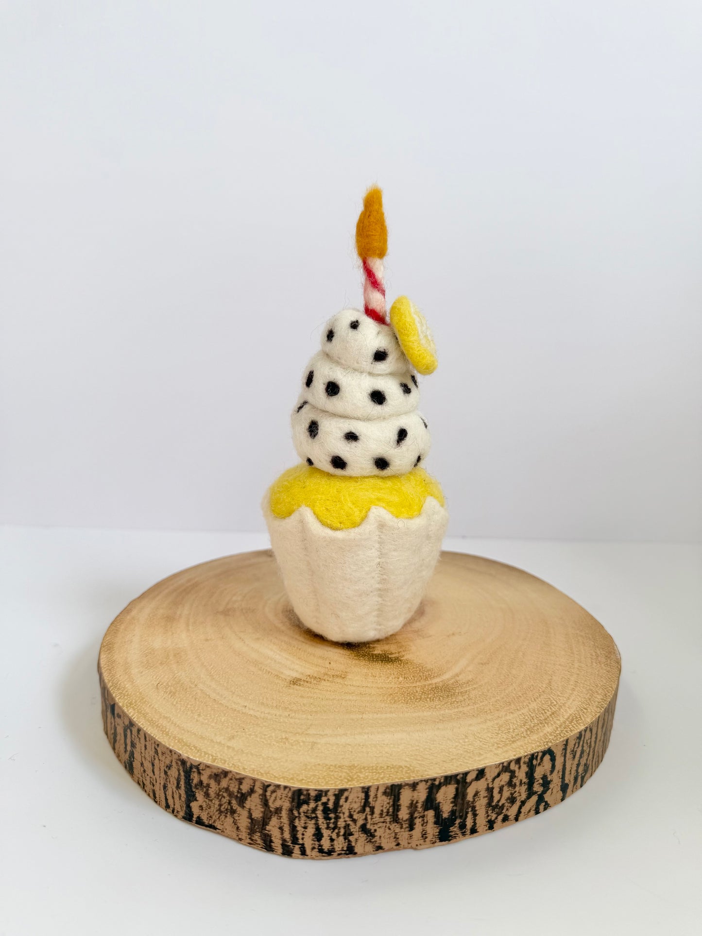 Lemon birthday cupcake