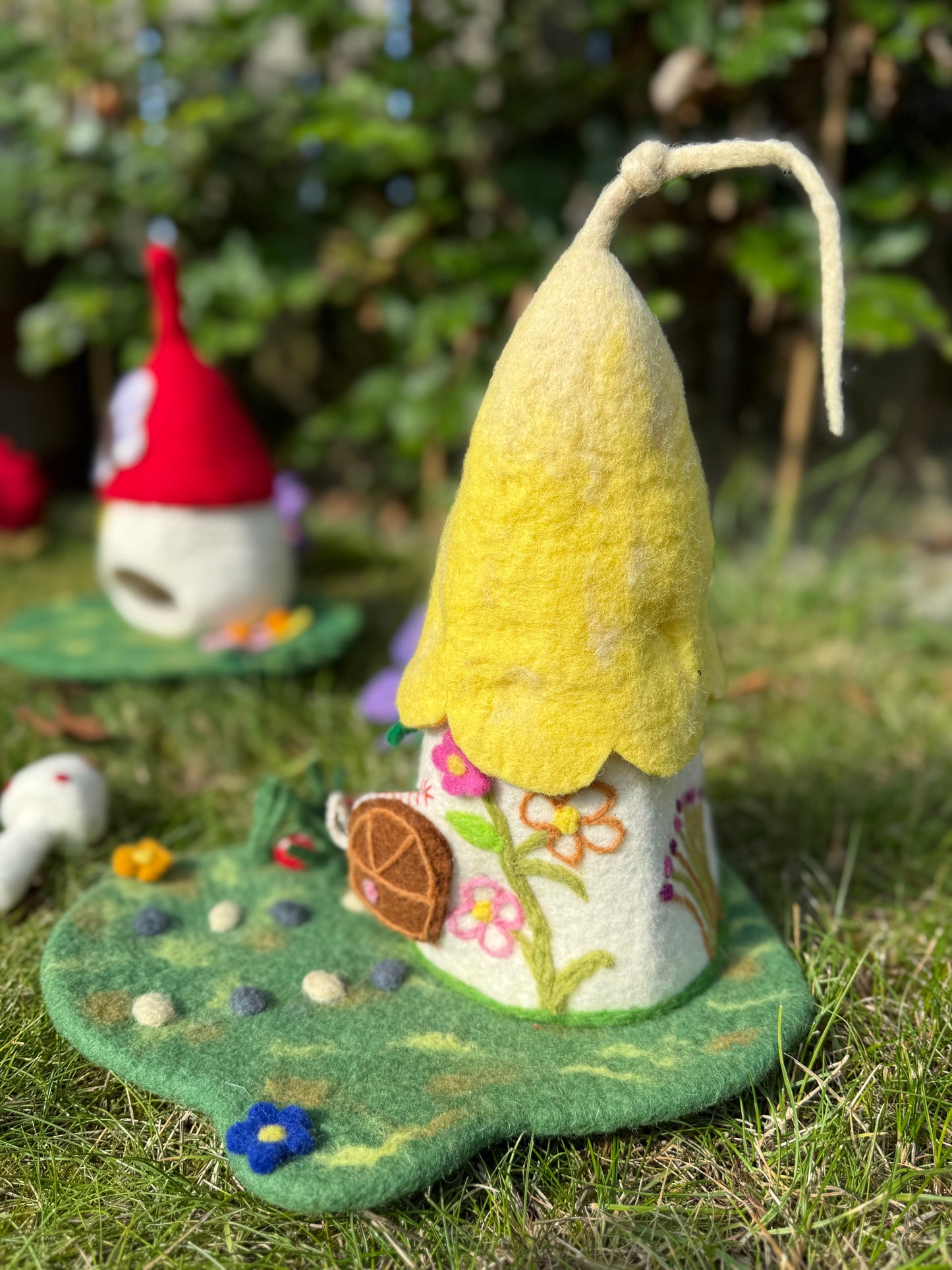 Yellow whimsical fairy house