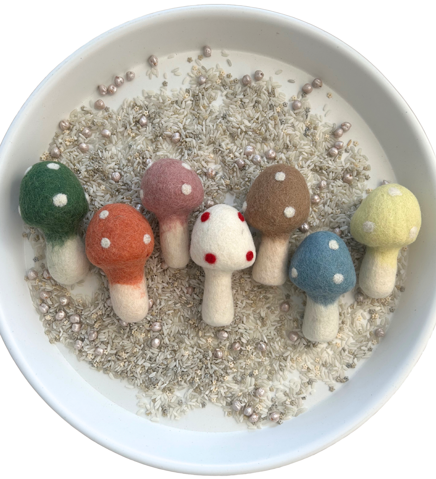 Felt toadstool loose parts