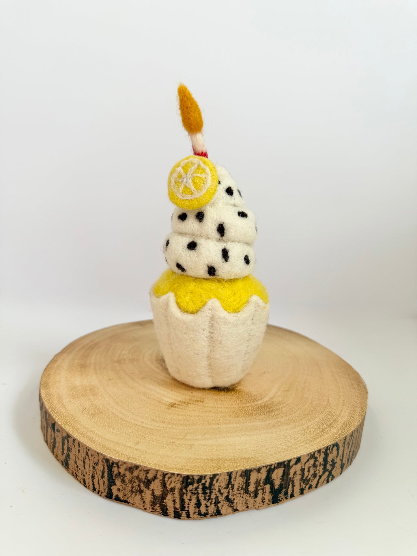 Lemon birthday cupcake