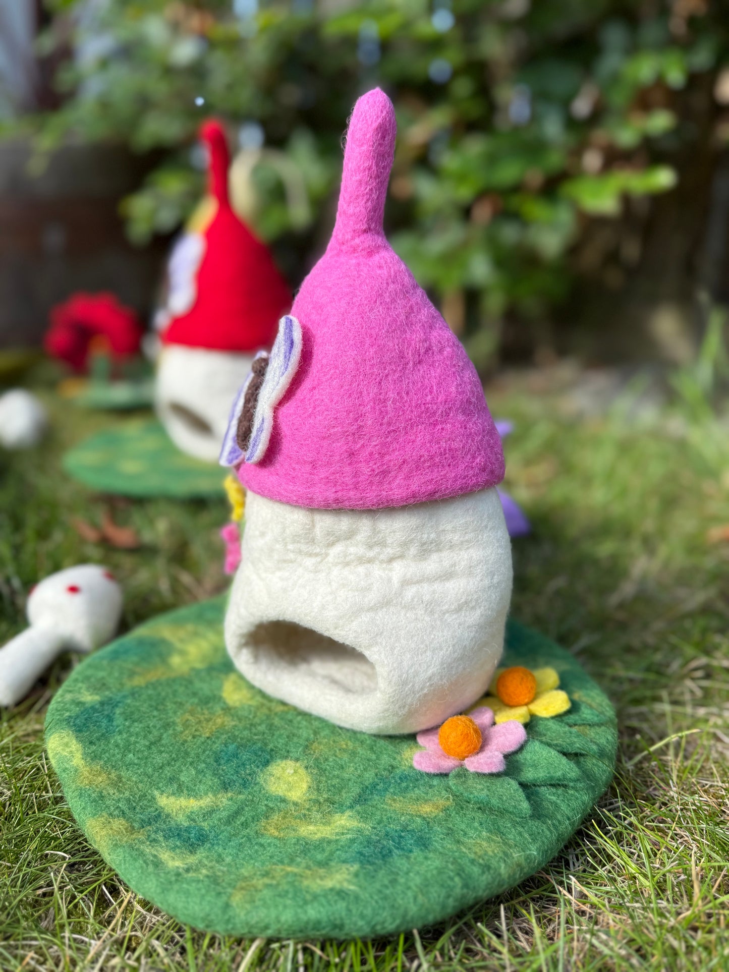 Pink butterfly Fairy house