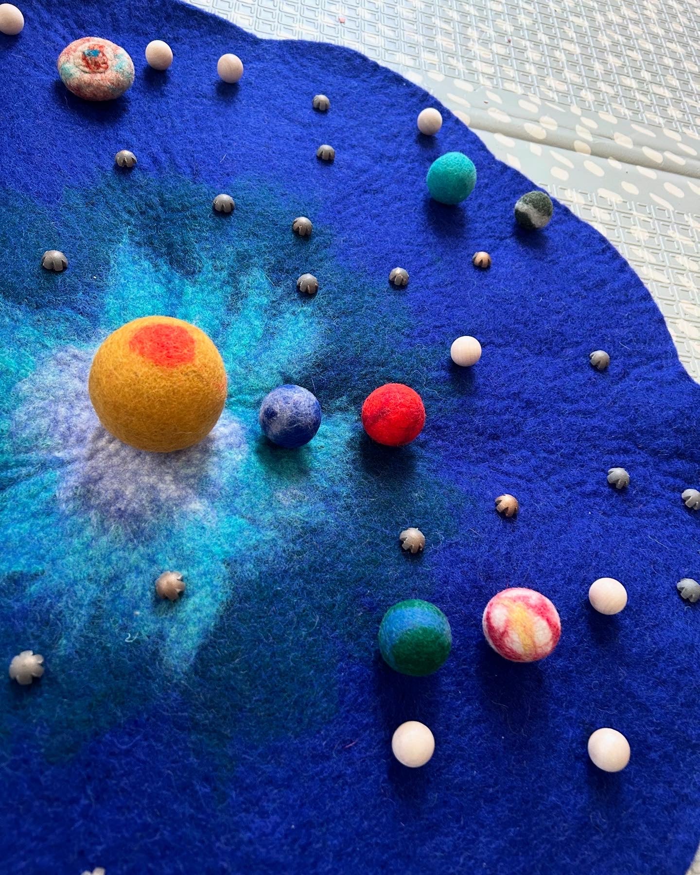 Extra Large blue felt mat