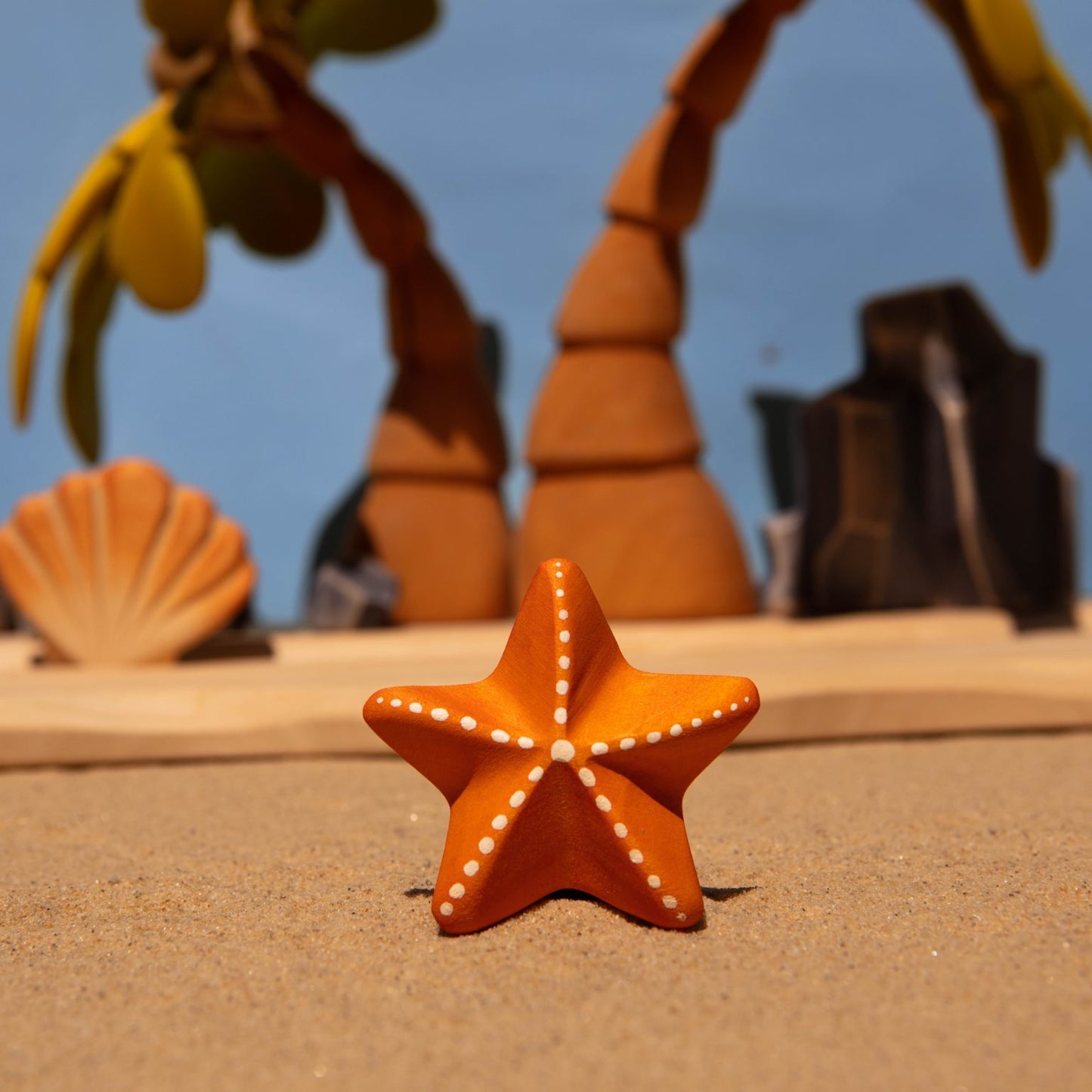 Wooden orange starfish