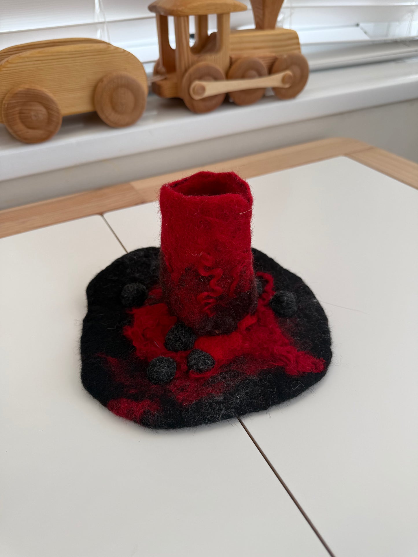 Mini Felt volcano play mat