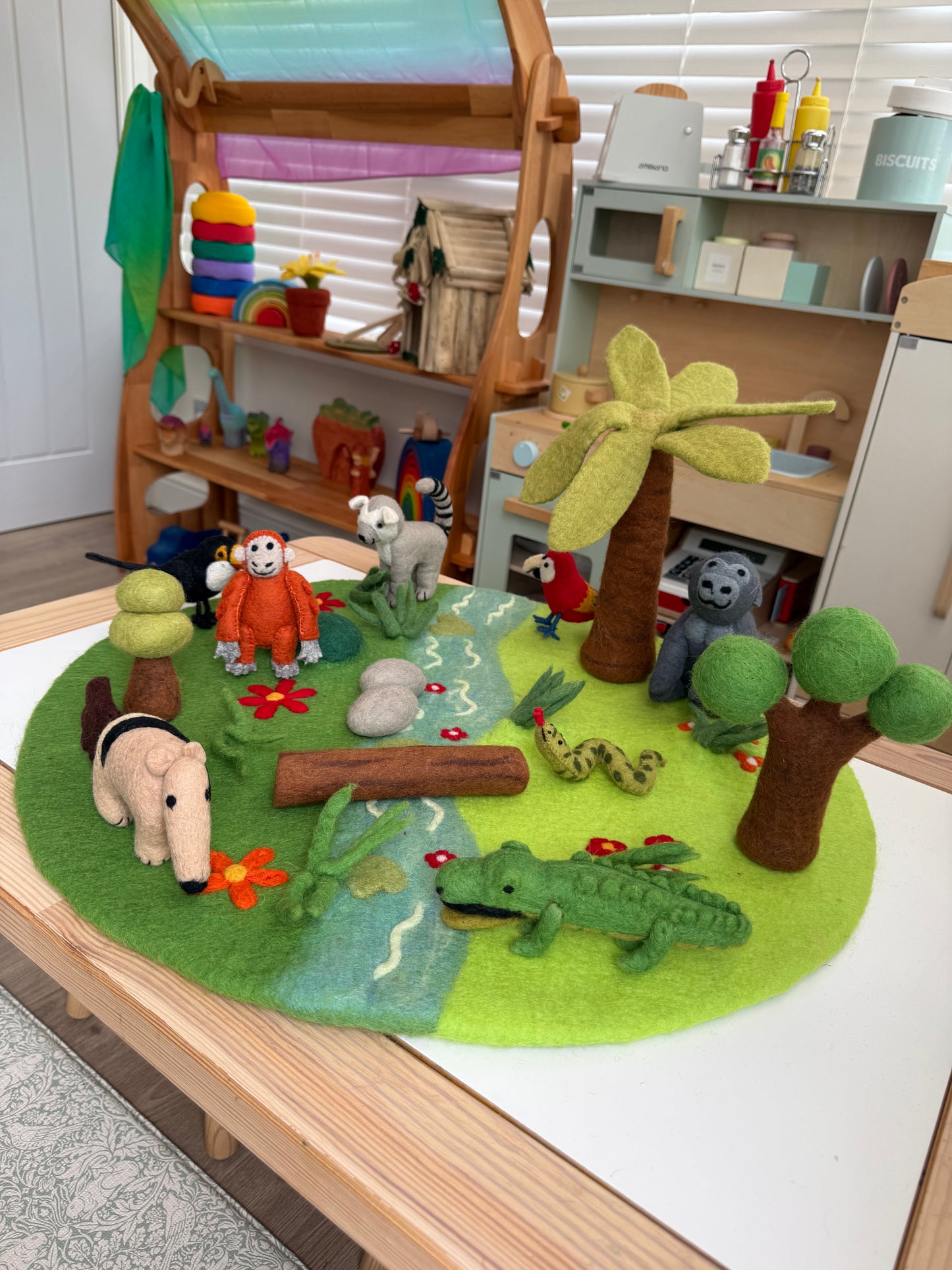 Felt orangutang jungle animal