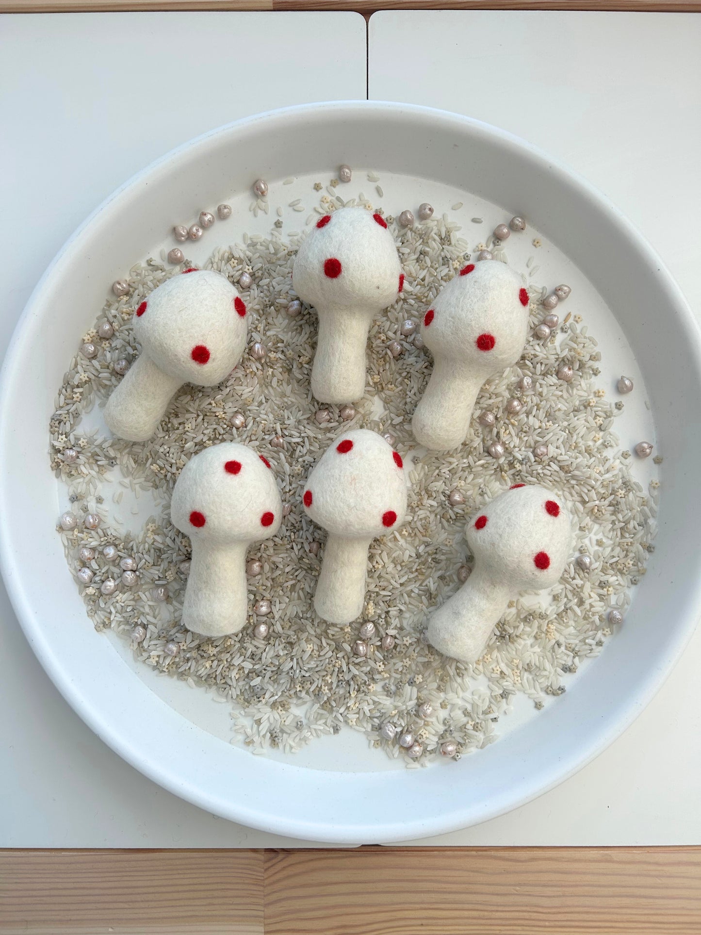 Felt toadstool loose parts