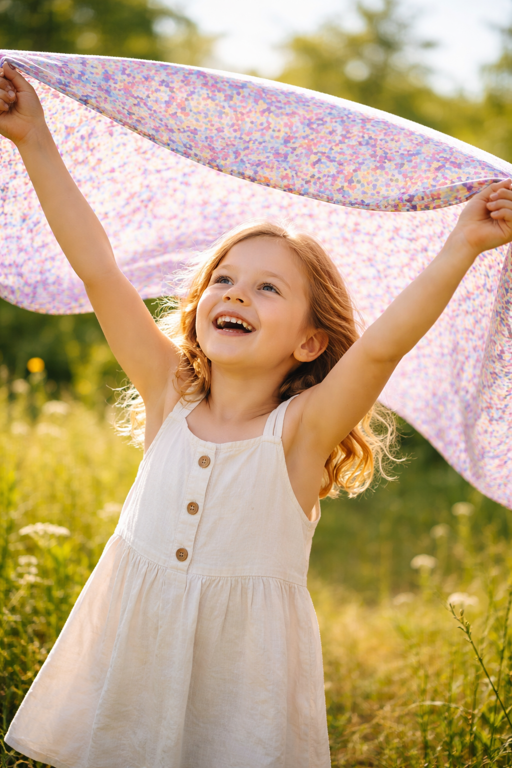 Pastel Rainbow Confetti cloth - Laura's play cotton