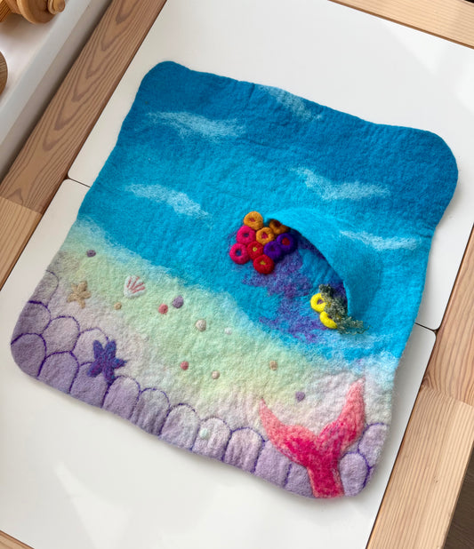 Mermaid beach felt play mat