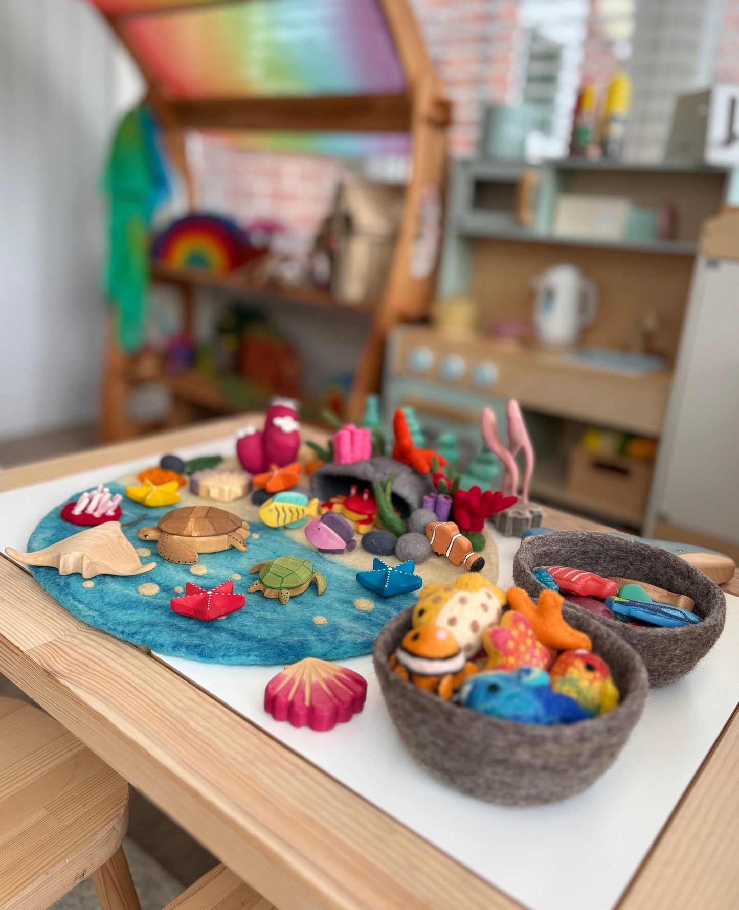 Wooden round shaped coral
