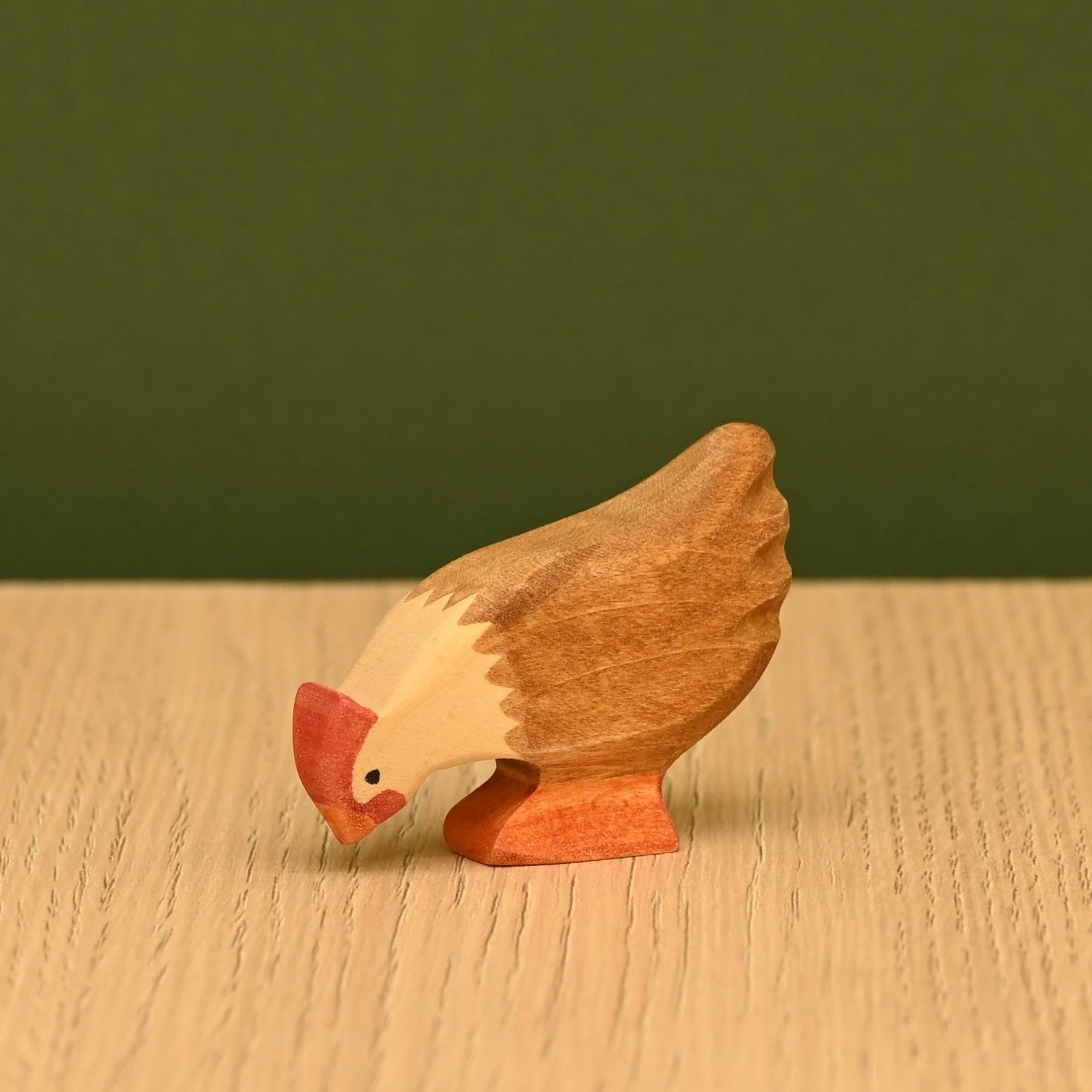 Wooden Chicken eating