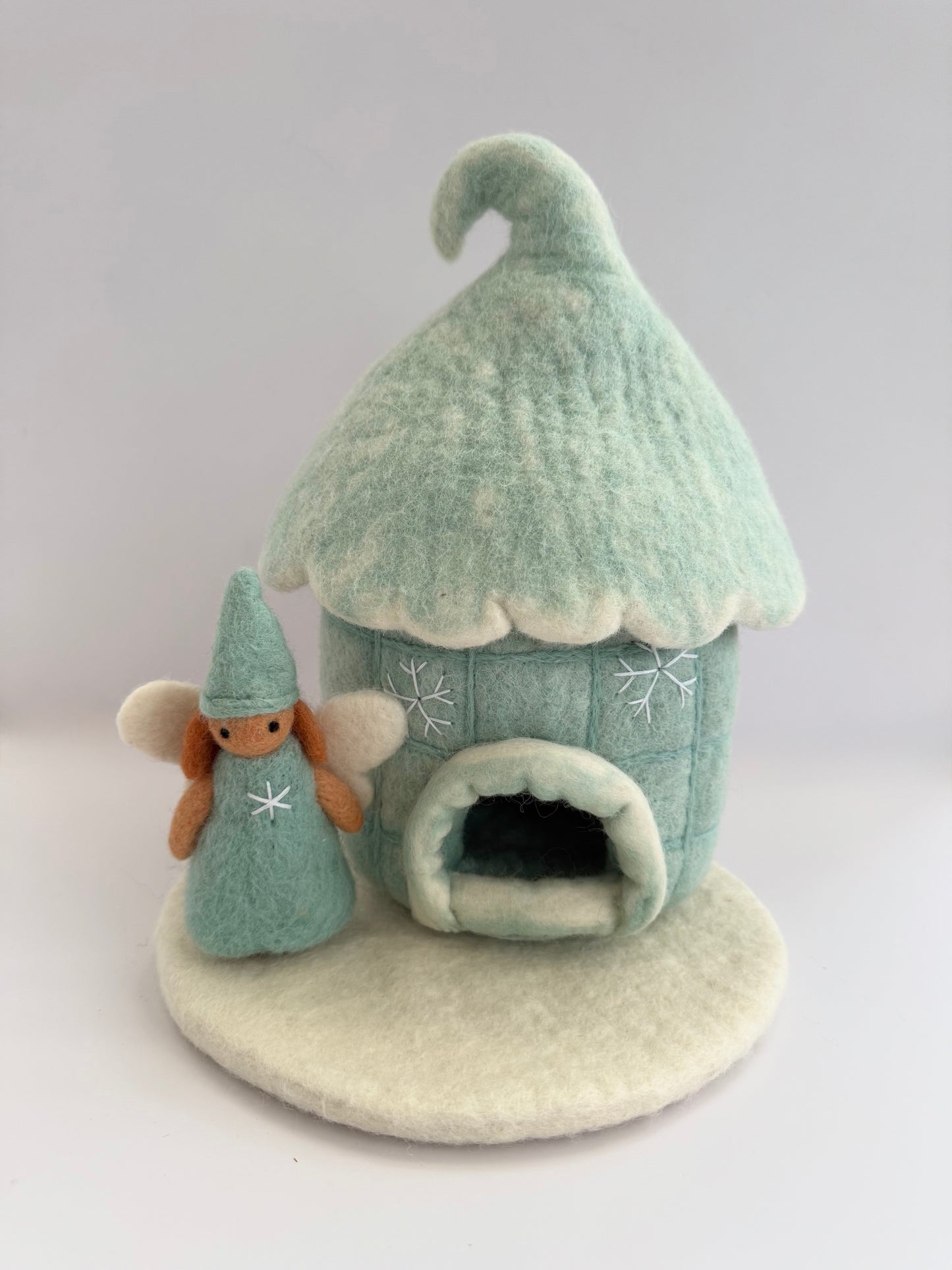 Felt winter fairy house