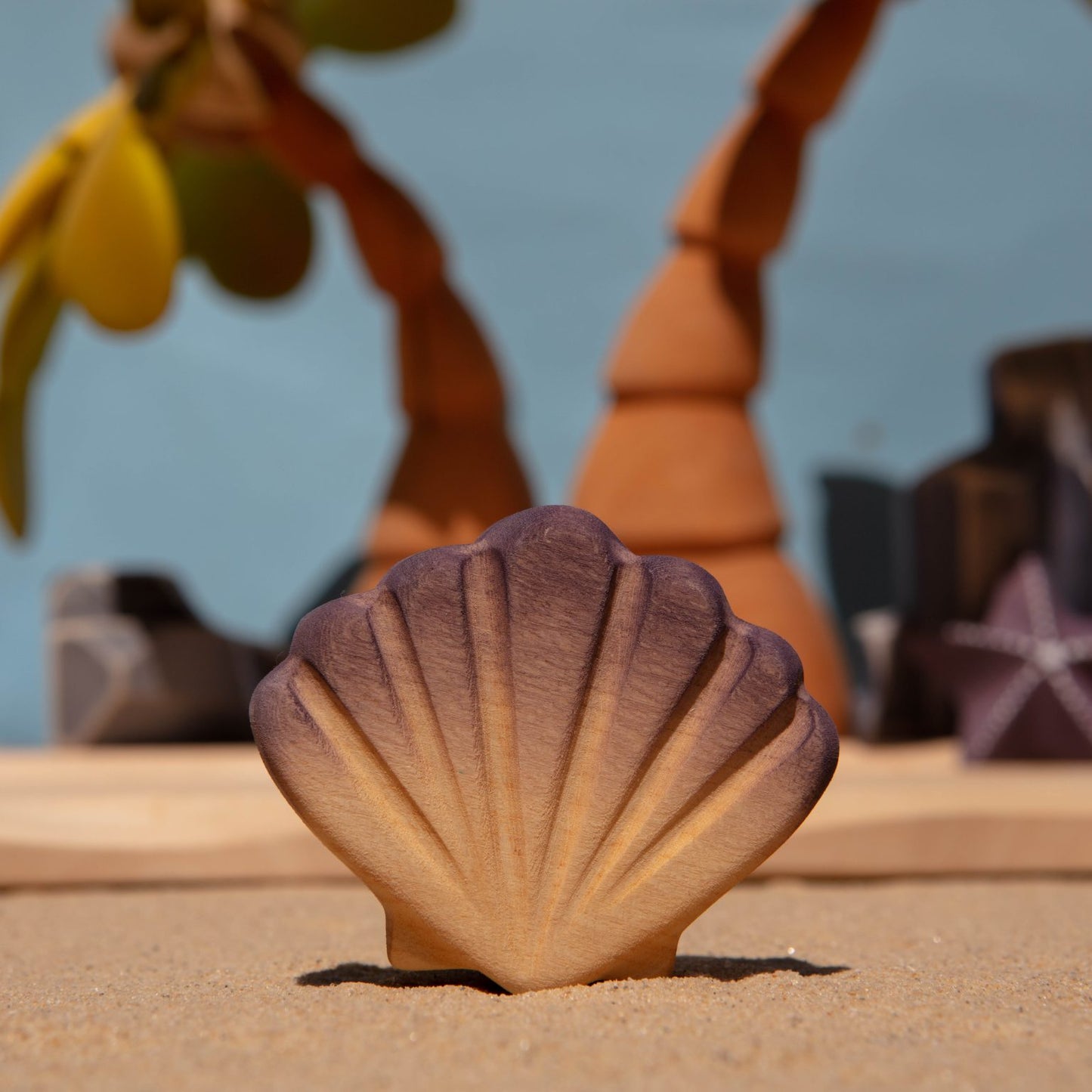Wooden violet seashell