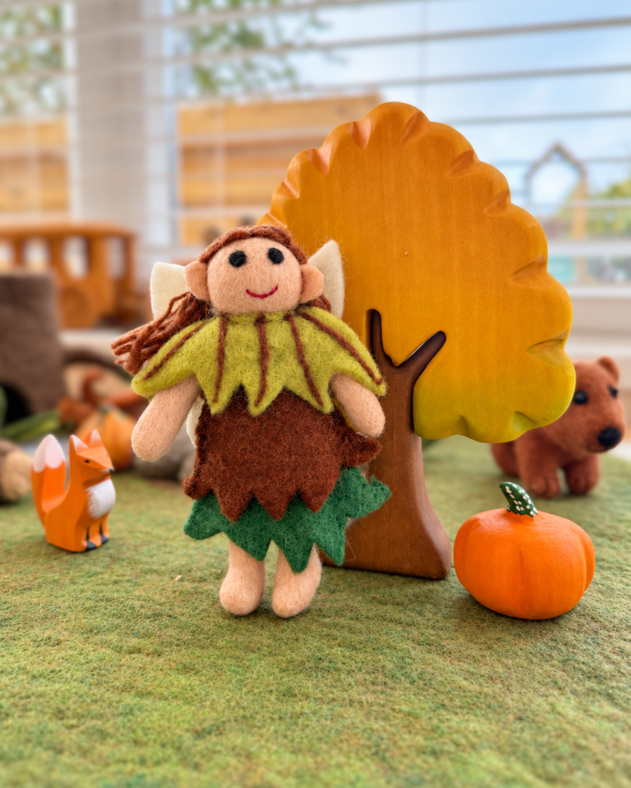 Felt Brown haired autumn fairy