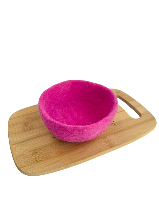 Pink felt bowl