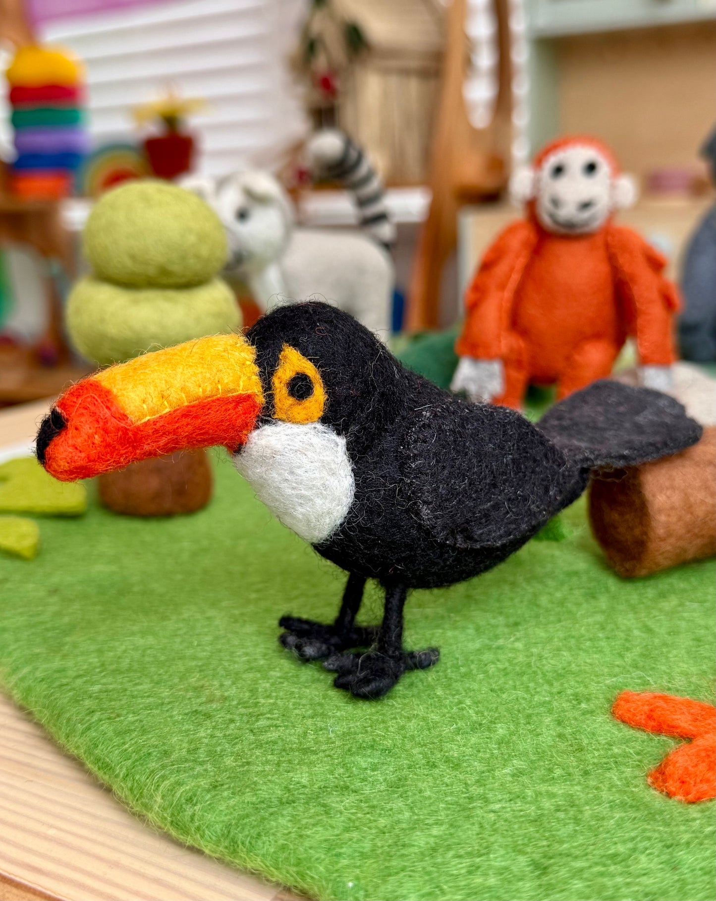 Felt toucan jungle animal