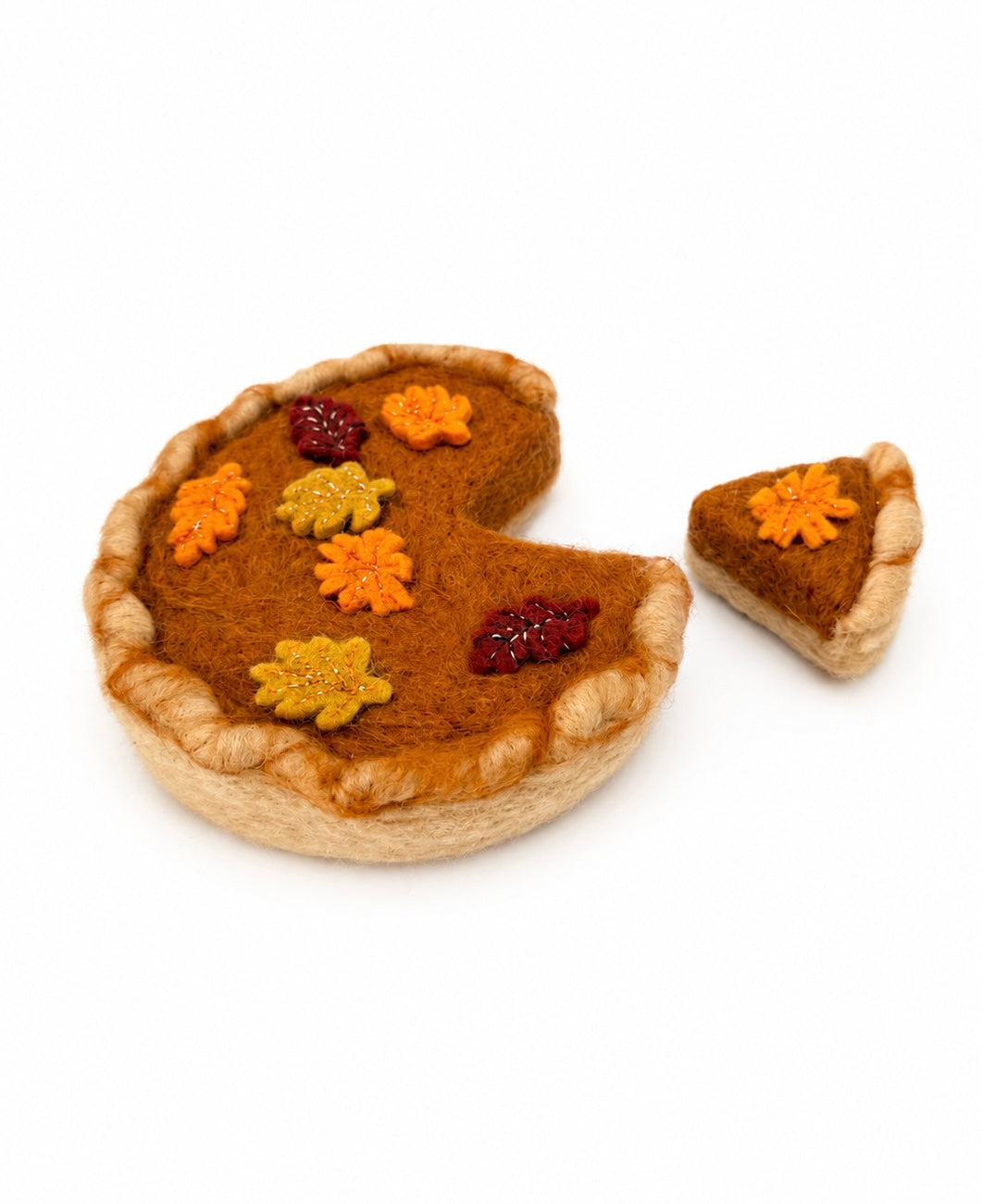 Felt pumpkin pie play set
