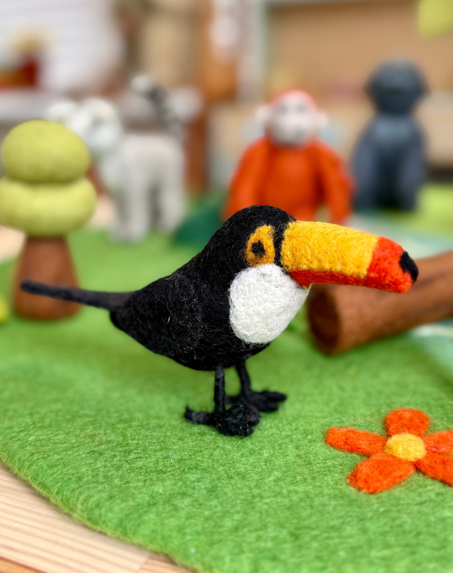 Felt toucan jungle animal