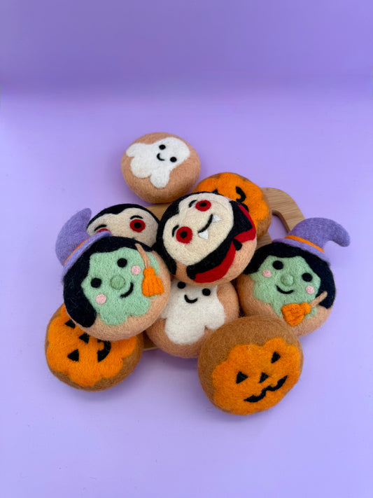 Spooky felt donuts