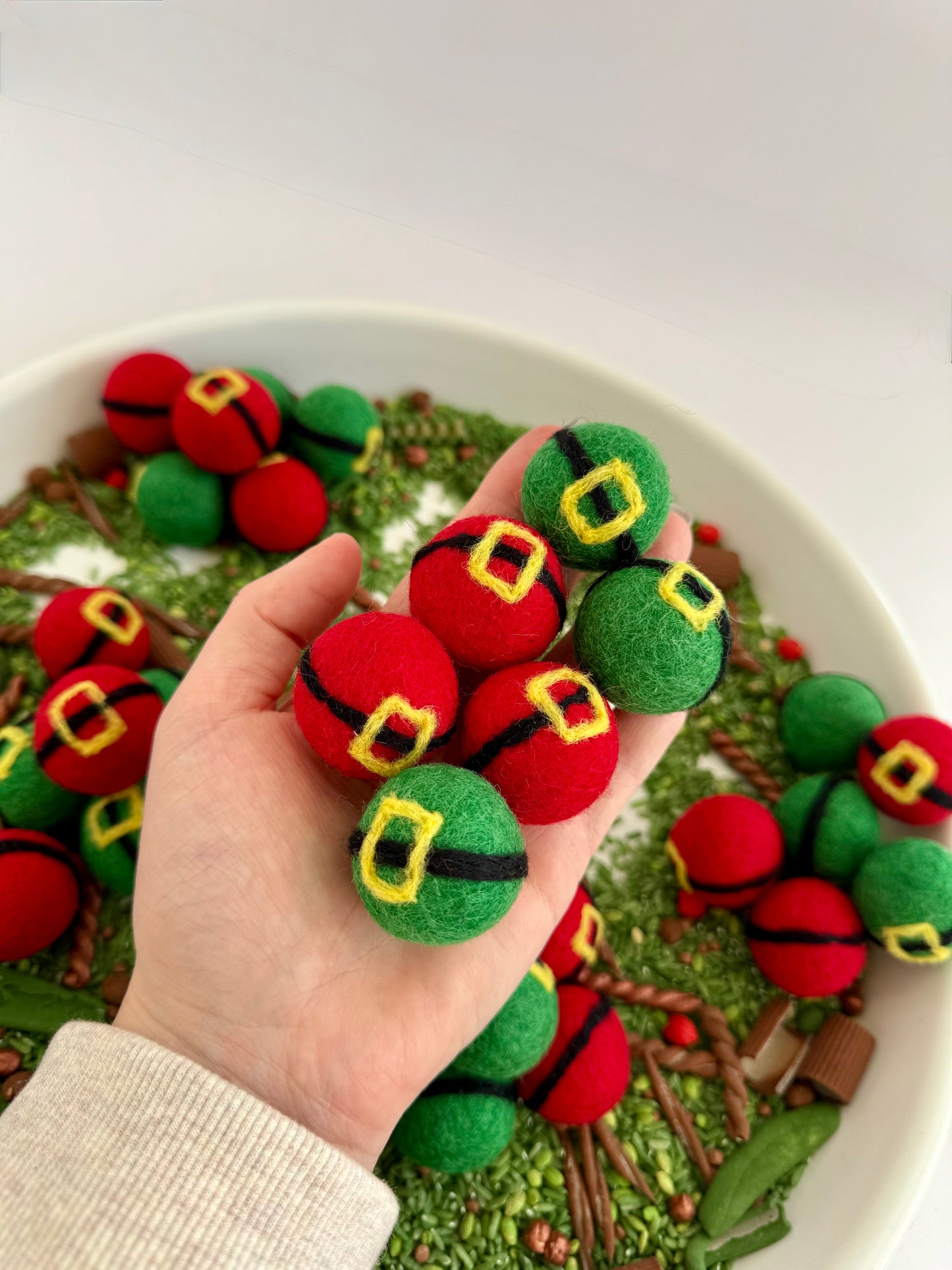 Felt Santa and Elf balls