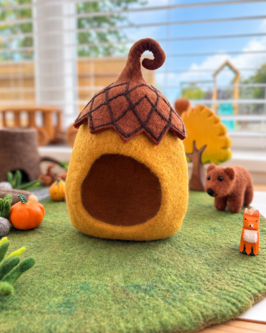Felt Acorn fairy house