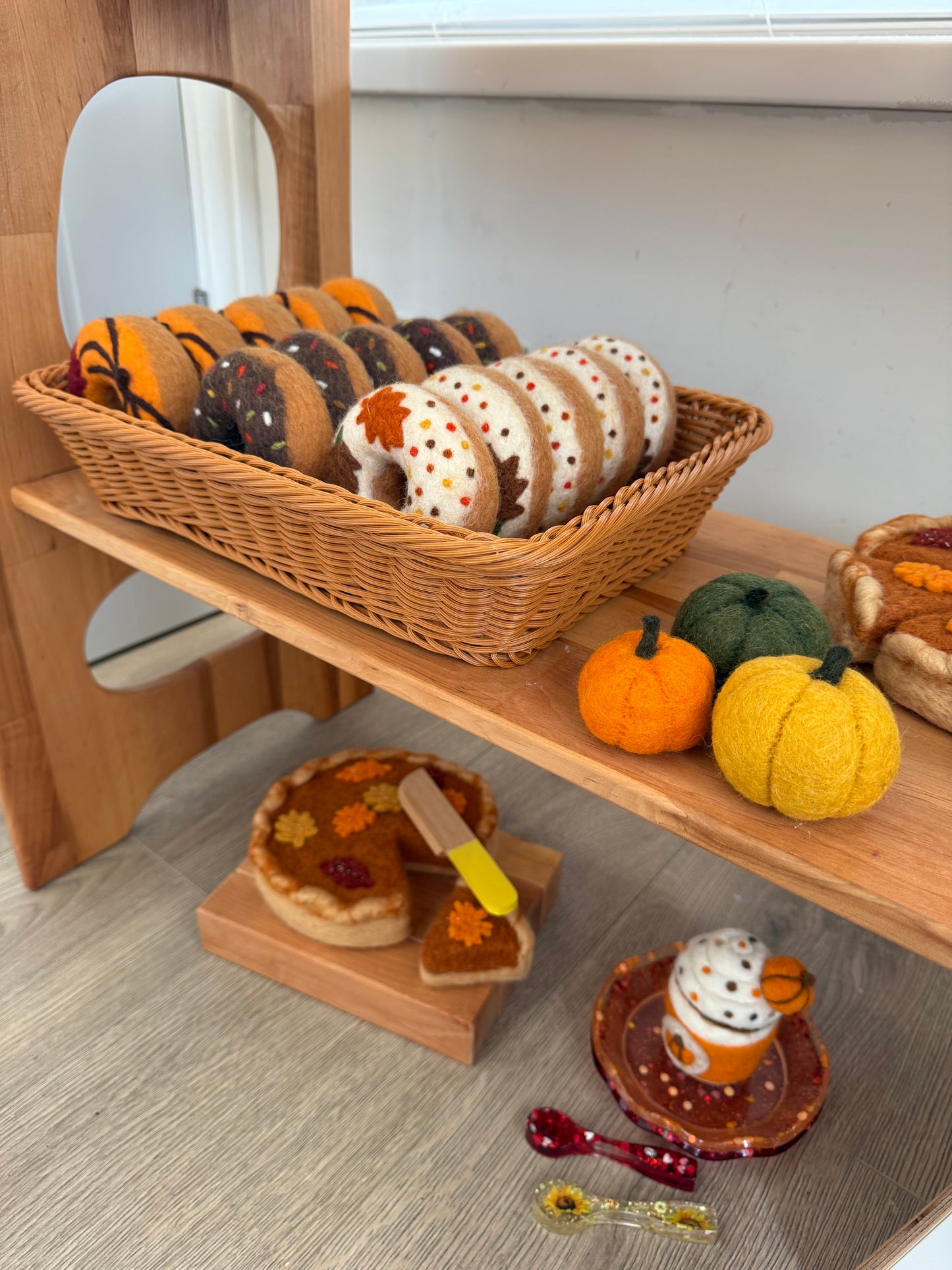 Felt Autumn iced donut