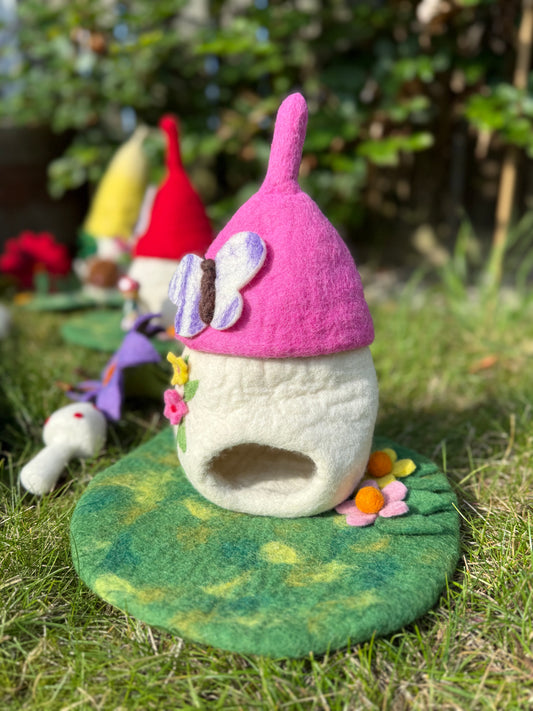 Pink butterfly Fairy house