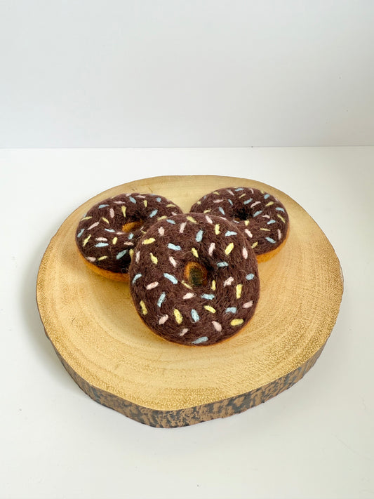 Felt chocolate sprinkle donut