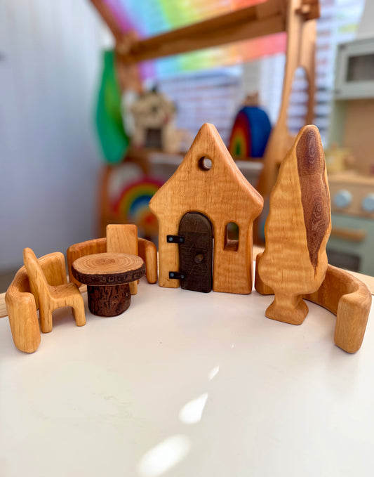 Bikeho wooden House and Garden set III-8 pieces