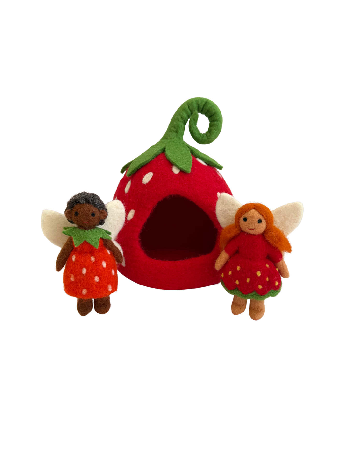 Felt strawberry house and Fairy's