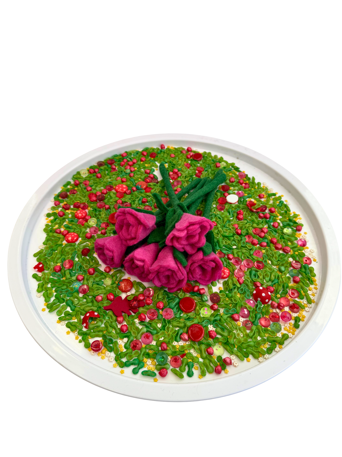 pink felt rose
