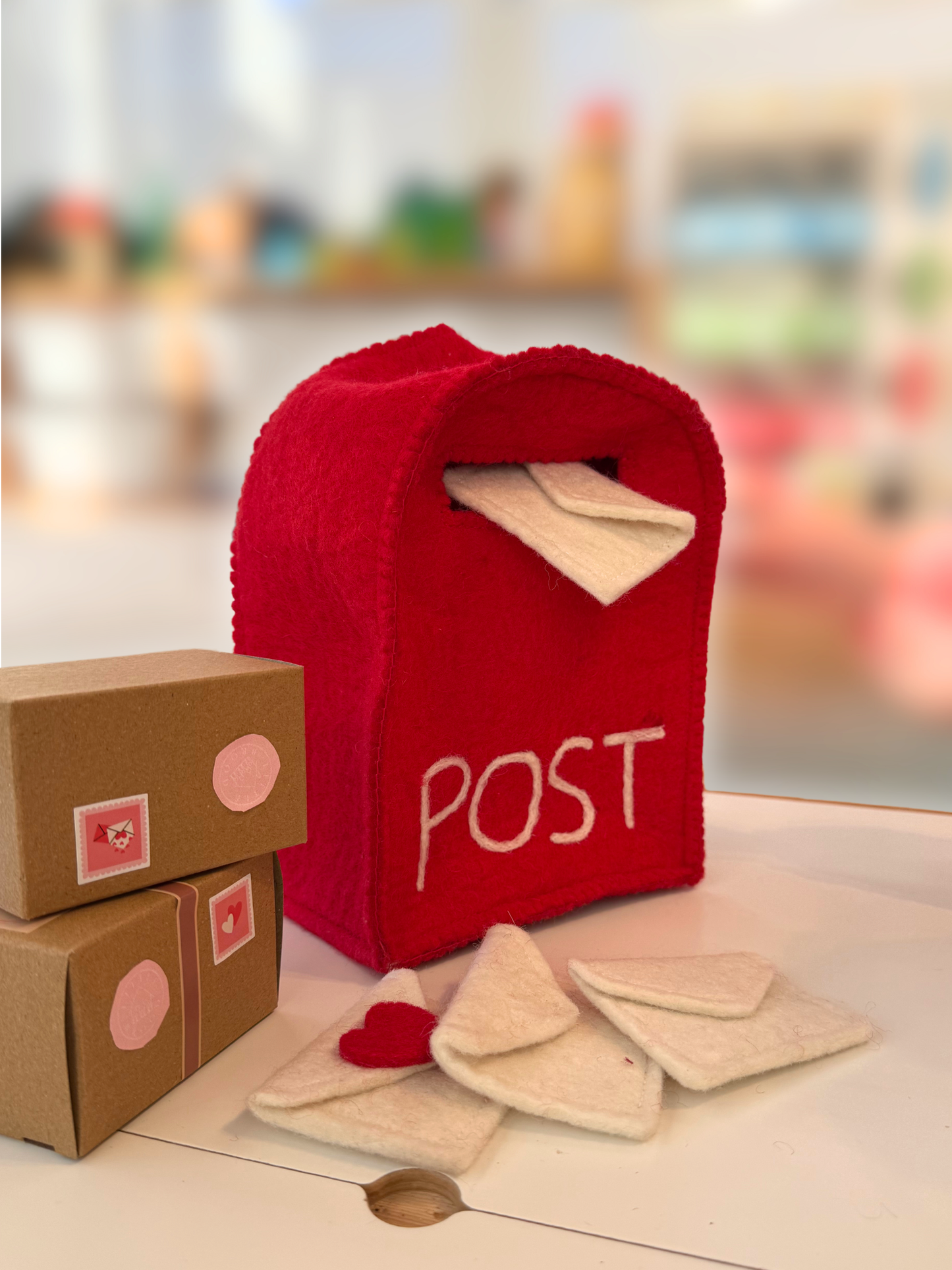 Felt postbox and letters