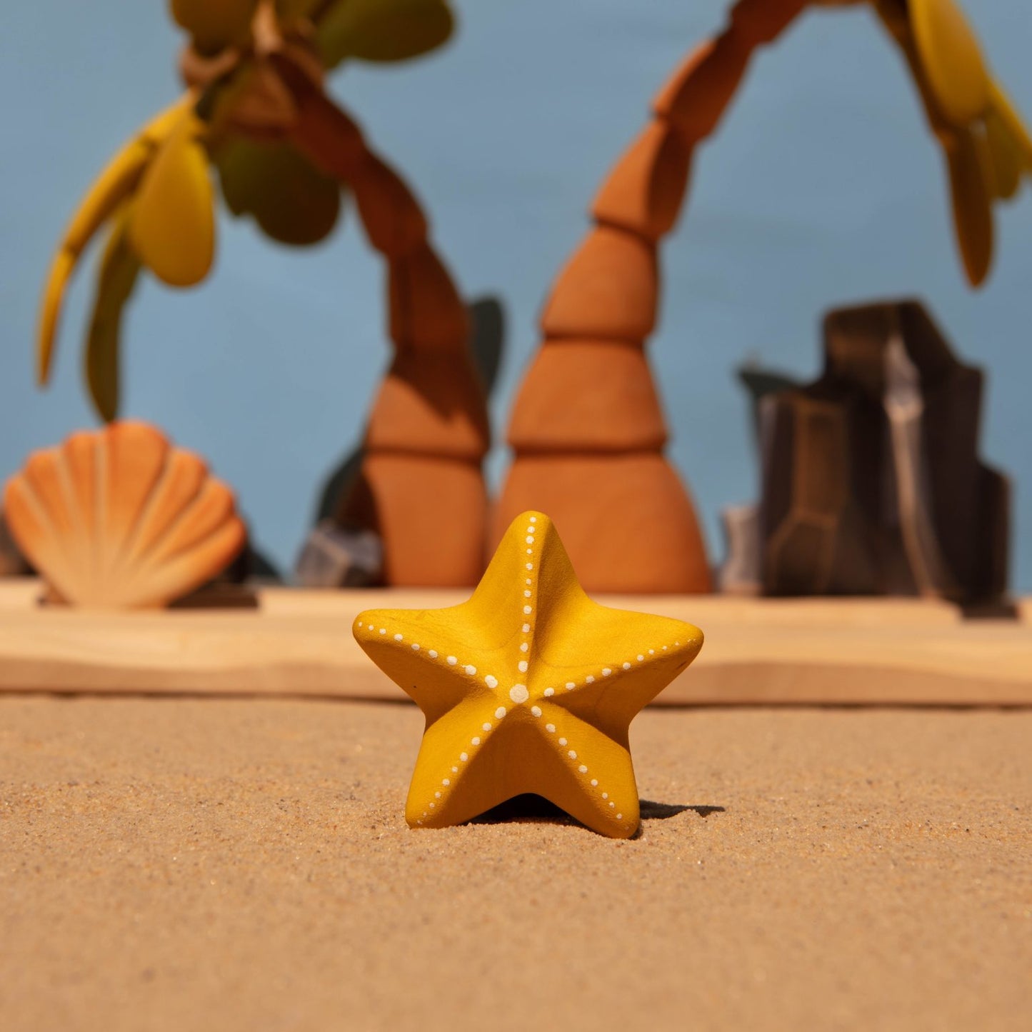 Wooden yellow starfish