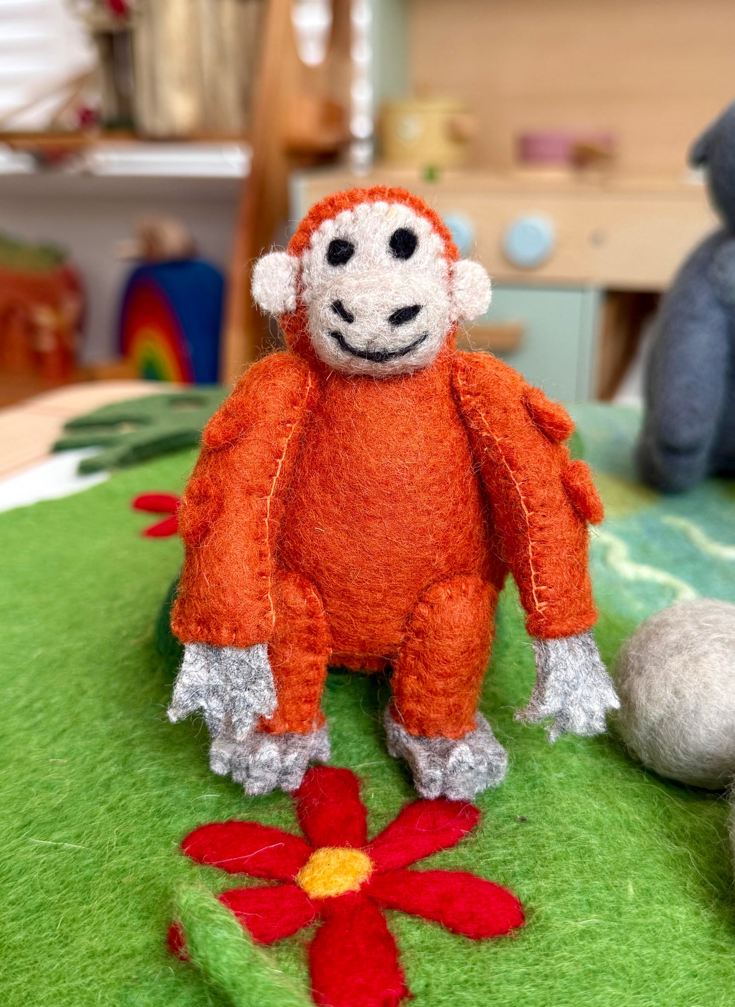 Felt orangutang jungle animal
