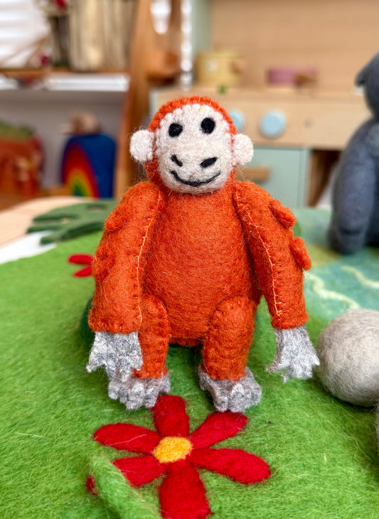 Felt orangutang jungle animal