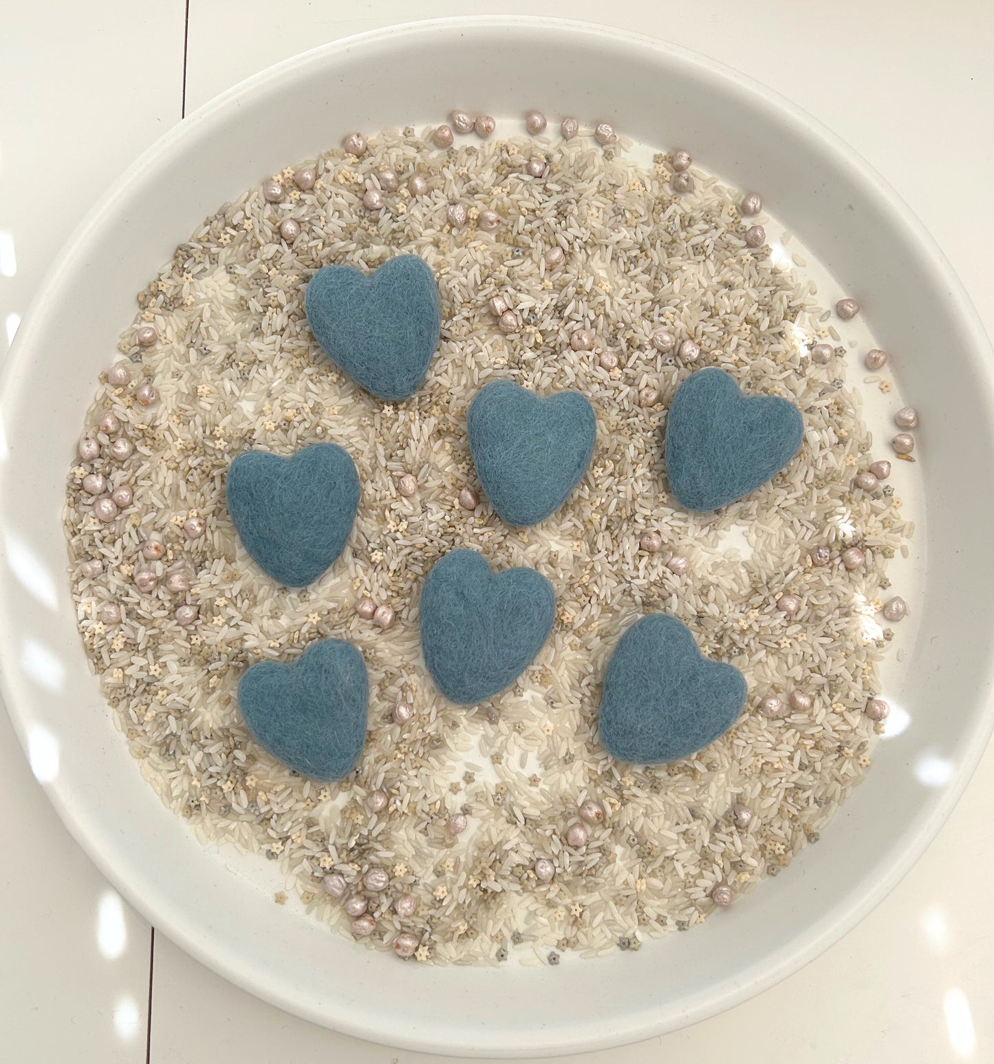 Felt heart loose parts