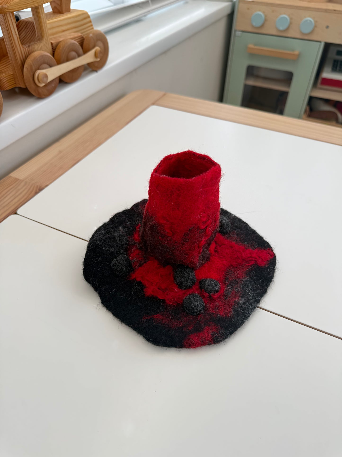 Mini Felt volcano play mat