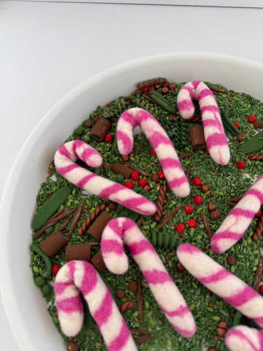 Felt candy cane - pink