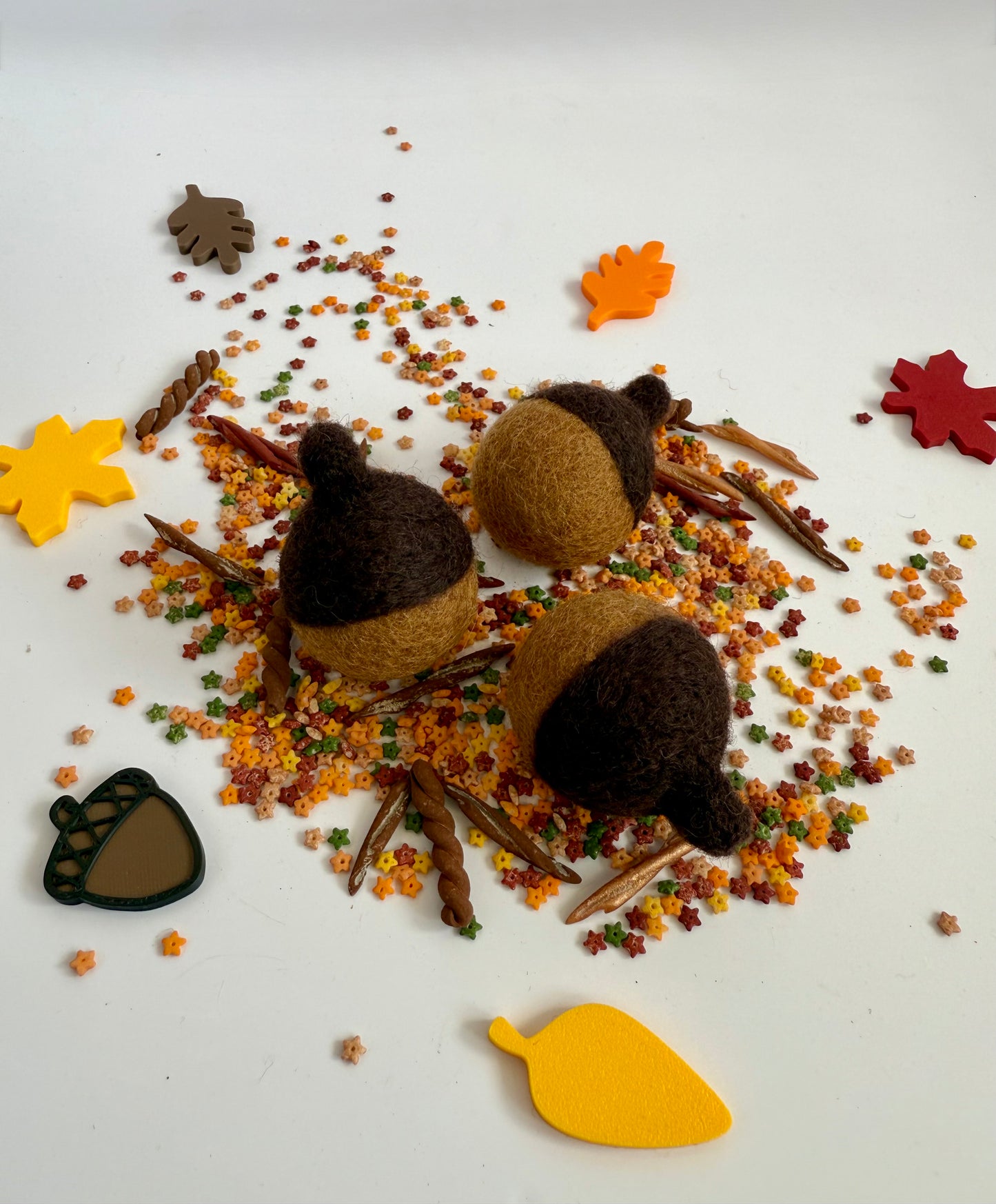Felt acorns