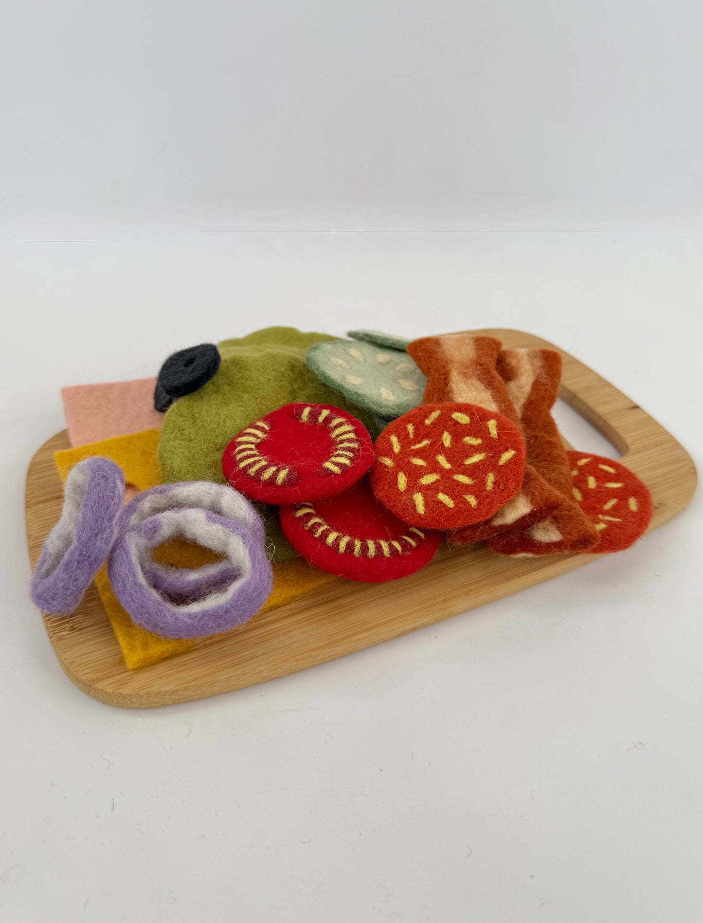 Felt sandwhich and salad play food set