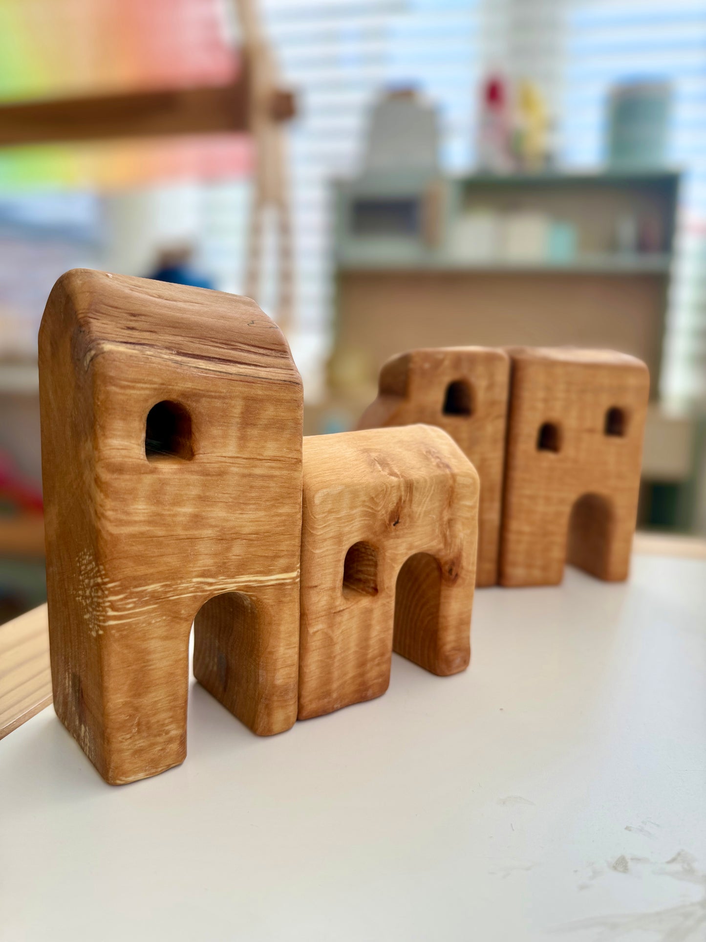 Bikeho wooden village houses 4pc set